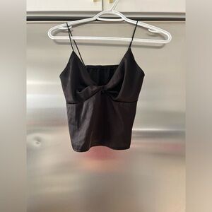 Black, Punk, Spaghetti Strap, Grunge, 2000’s, V Cut, Cropped, Flowy Top